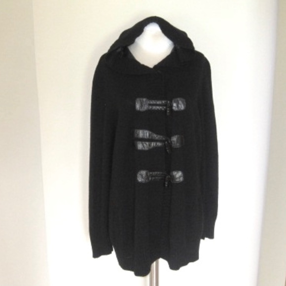 Luisa Cerano Toggle Button Hooded Knit Cardigan - Picture 1 of 7